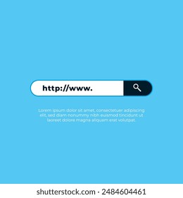 blank internet browser window with search bar templates. Web site engine with search box, address bar and text field. UI design, website interface elements. Vector illustration