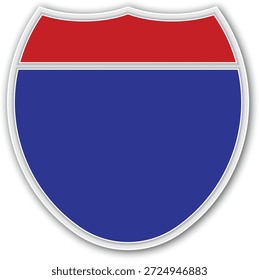 Blank Interstate Sign on white background.