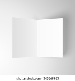 Blank invitation greetings card isolated on white background. Vector template.