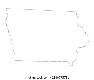 Blank Iowa Vector Map Silhouette Illustration Stock Vector (Royalty ...