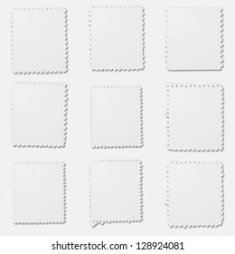 Blank irregular postage stamps frames