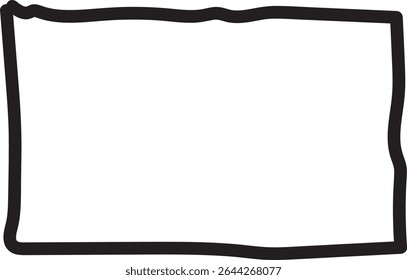 A blank, irregularly shaped white canvas with a bold black outline, suitable for various creative uses