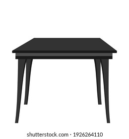 Blank isolated black table in white background