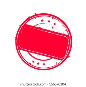 Blank isolated red retro rubber stamp VECTOR