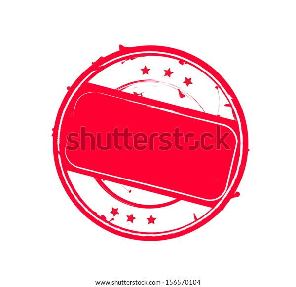 Blank Isolated Red Retro Rubber Stamp Stock Vector (Royalty Free ...