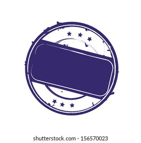 Blank isolated retro dark blue rubber stamp VECTOR