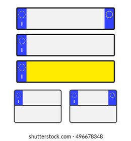 Blank Italian Vehicle Licence Number Plates In Different Styles Vector
