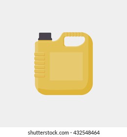 Blank jerrycan canister gallon oilcleanser detergent Isolated. Motor oils icon in flat style. Vector simple illustration canister with engine oil.