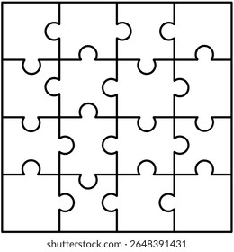 Blank Jigsaw Puzzle Grid for Custom Design