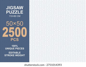 Blank Jigsaw Puzzle Template 2500 Pieces for Custom DIY Crafting and Artistic Creation