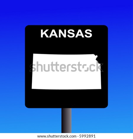 blank kansas highway sign on blue stock vector royalty free