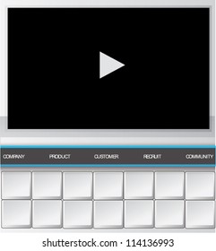Blank keyboard and movie display,template,Vector