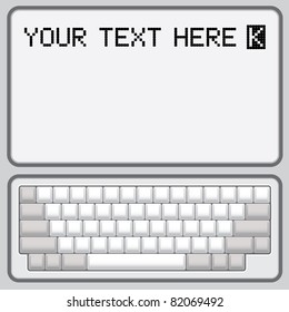 blank keyboard retro layout - realistic illustration