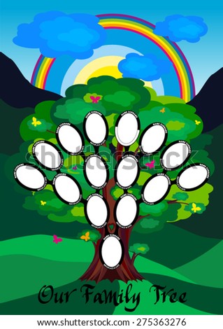 Download Blank Kids Family Tree Genealogy Four Stock Vector ...