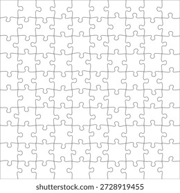 Blank kinder puzzle template with separate jigsaw pieces for kids’ educational games, vector design for printable crafts, learning activities, and creative mockups.