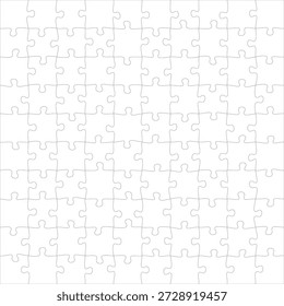 Blank kinder puzzle template with separate jigsaw pieces for kids’ educational games, vector design for printable crafts, learning activities, and creative mockups.