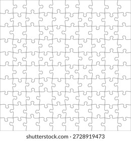Blank kinder puzzle template with separate jigsaw pieces for kids’ educational games, vector design for printable crafts, learning activities, and creative mockups.
