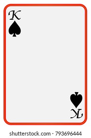 A blank King of Spades playing card over a white background