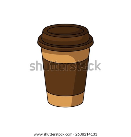 Blank Kraft Coffee Cup. paper cup, Takeaway paper coffee cup isolated on white background, Blank take away kraft coffee cup
