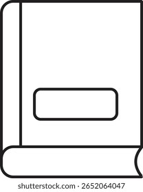 Ícone de livro de etiquetas em branco que representa o arquivo editável, a capa do diário ou o documento personalizável com fundo transparente