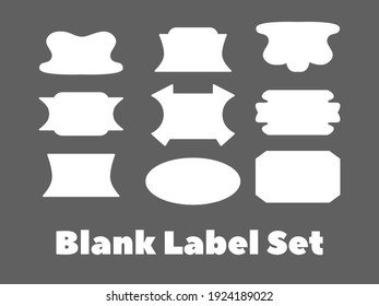 Blank label design set isolated on grey background.