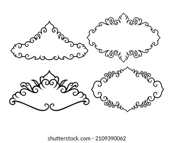 blank label frame curl ornament decoration line art