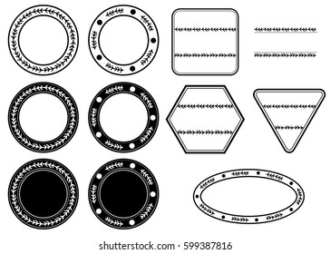 Blank Label Logo Foliage Natural Design Set.illustration Vector