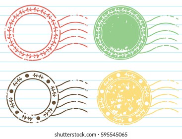 Blank label postage stamps set.illustration vector