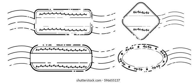 Blank label postage stamps set.illustration vector