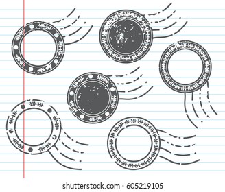 Blank label postage stamps set.illustration vector