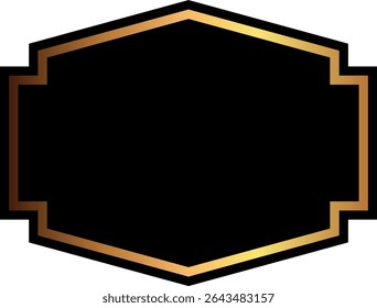 Blank label printed templates design black and gold. Promotional badge. Shopping labels. Brand sticker badge.