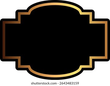 Blank label printed templates design black and gold. Promotional badge. Shopping labels. Brand sticker badge.