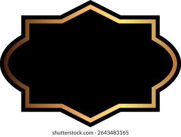 Blank label printed templates design black and gold. Promotional badge. Shopping labels. Brand sticker badge.