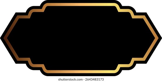 Blank label printed templates design black and gold. Promotional badge. Shopping labels. Brand sticker badge.