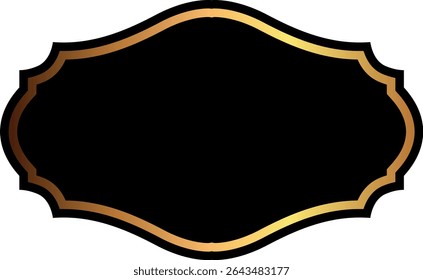 Blank label printed templates design black and gold. Promotional badge. Shopping labels. Brand sticker badge.