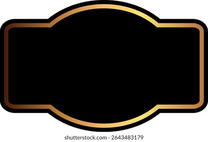 Blank label printed templates design black and gold. Promotional badge. Shopping labels. Brand sticker badge.