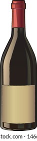 Blank label ready for personalization, this Burgundy, red wine bottle has an iconic shape complimented with a vintage, illustrative feel.