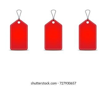 Blank label, red, price display
