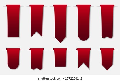 Blank label. Red vector object isolated on white background. EPS 10