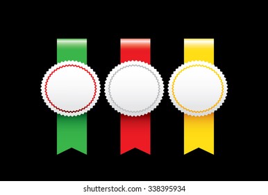 Blank  label and ribbons