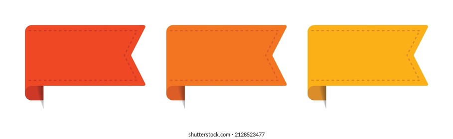 Blank label set. Ribbons label in graphic design. Vector illustration