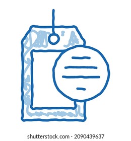 Blank Label sketch icon vector. Hand drawn blue doodle line art Blank Label sign. isolated symbol illustration
