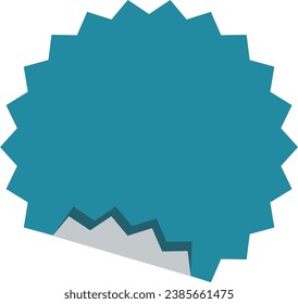 Blank Label Sticker In Geometric Shape. Torn Sticker. Flat design. Isolated Vector Set.