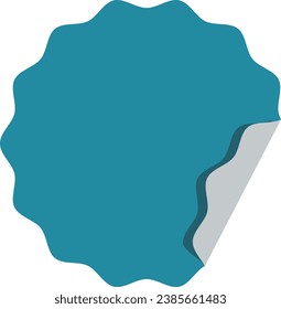 Blank Label Sticker In Geometric Shape. Torn Sticker. Flat design. Isolated Vector Set.