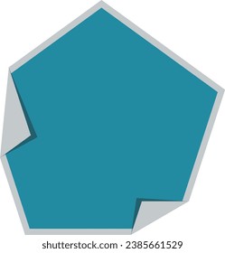 Blank Label Sticker In Geometric Shape. Torn Sticker. Flat design. Isolated Vector Set.