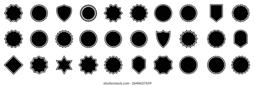 Blank label, sticker, tag collection for sale, discount, promotion. Set of black label, sticker, tag