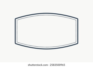 Blank label template with dotted border. Simple, versatile label design. Perfect for tags, stickers, or packaging. Label template for customization. Travel element vector illustration.