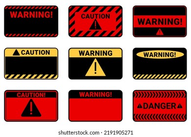 Blank Label Warning Caution Sticker Template Stock Vector (Royalty Free ...