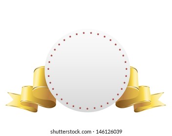 Blank label with a yellow ribbons. Vector