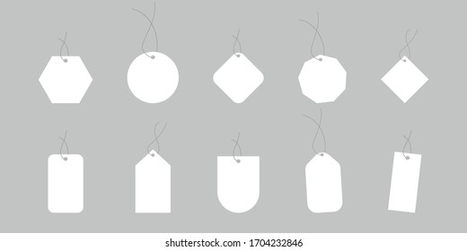 Blank labels template. Price tags set. Empty labels price tags template. Vector illustration